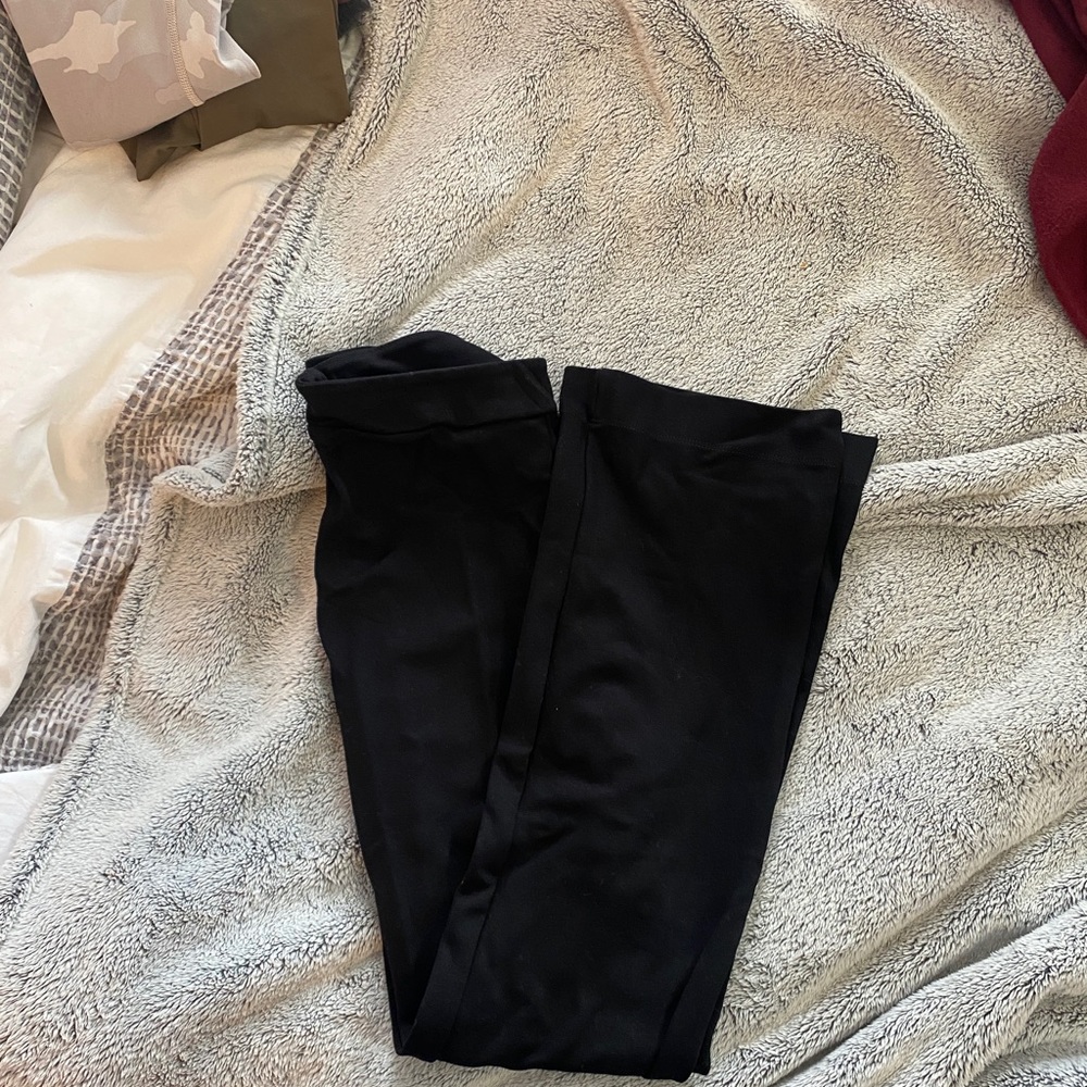 NWOT black flared mid rise pants
